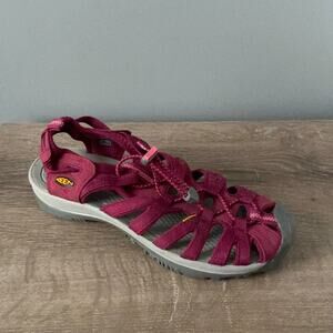 Keen Whisper Hiking Sandals Shoes Womens 10.5 Beet Red 1012229 Waterproof EUC